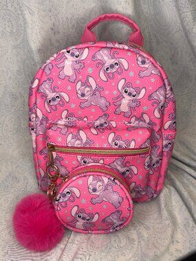 Disney Angel from Stitch and Angel Pebbled Faux Leather Mini Backpack